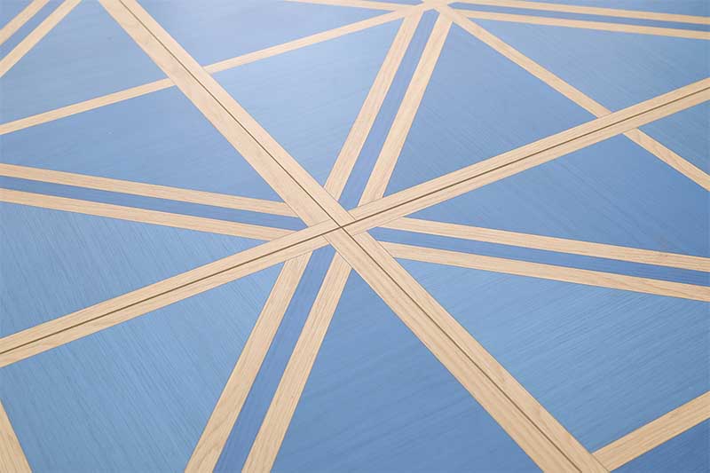 Blue Geometric Lines Laminate Flooring